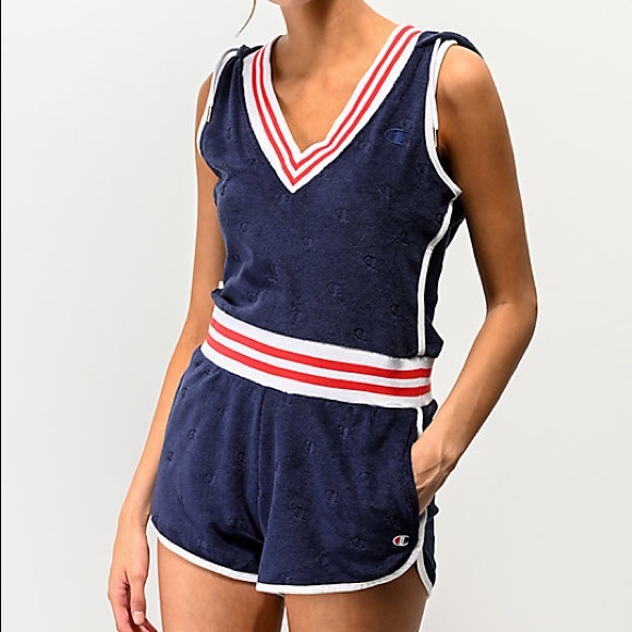 Champion Pants - NWT CHAMPION hooded terry romper